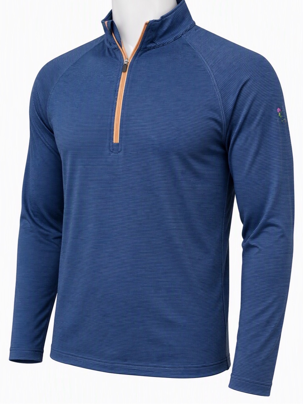 Men's Straight Down Golf Quarter Zip Blue and Orange Size XXL